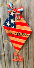 Load image into Gallery viewer, American flag kite, kite door hanger, American flag door hanger, USA decor, flag decor