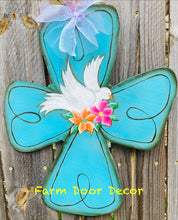 Load image into Gallery viewer, Cross door hanger, dove door hanger, Easter door hanger, Holiday door hanger, Christian door hanger