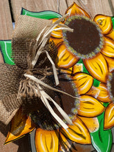 Load image into Gallery viewer, Sunflower door hanger, Pail of flowers, door hanger, sign, sunflower decor