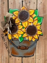 Load image into Gallery viewer, TEMPLATE- Sunflower pail, Instant Download, spring, summer, door hanger, door hanger template