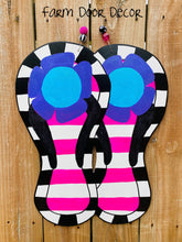 Load image into Gallery viewer, Flip flop door hanger, Spring door hanger, door hanger, sign, summer decor