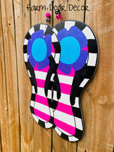 Load image into Gallery viewer, Flip flop door hanger, Spring door hanger, door hanger, sign, summer decor