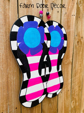 Load image into Gallery viewer, Flip flop door hanger, Spring door hanger, door hanger, sign, summer decor