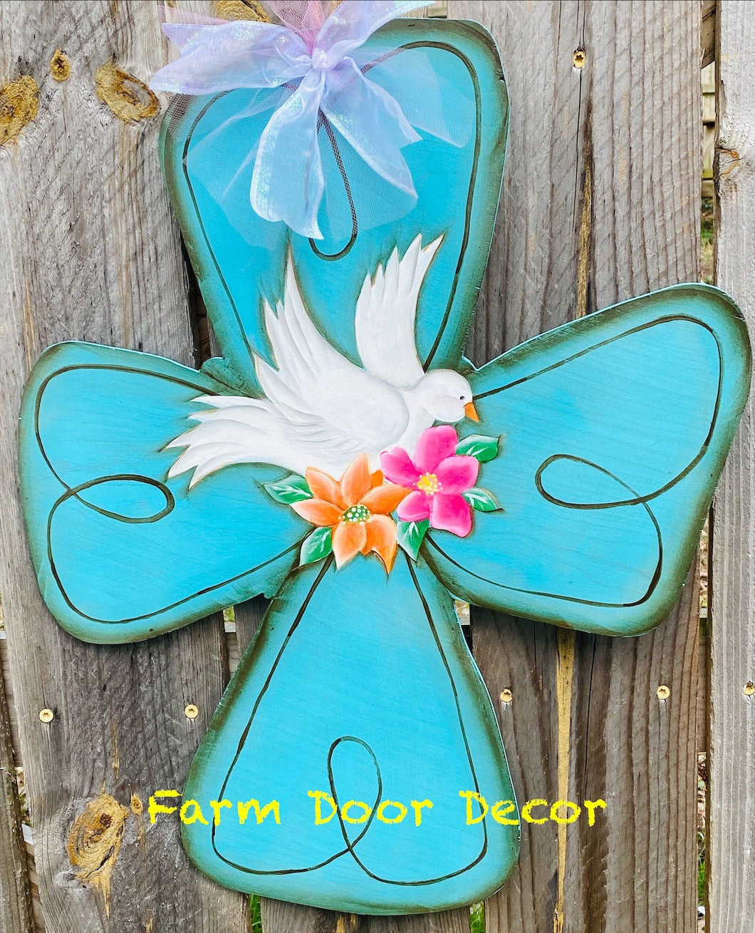Cross door hanger, dove door hanger, Easter door hanger, Holiday door hanger, Christian door hanger