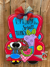 Load image into Gallery viewer, Truck sign, summer door hanger, red truck decor
