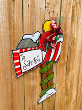 Load image into Gallery viewer, Christmas door hanger, door hanger, Santa mailbox , Christmas gift, holiday sign, holiday door hanger
