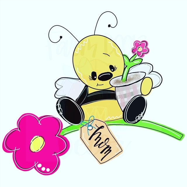 TEMPLATE- Mother's Day Door Hanger, Mother's Day, Digital download, Spring Door Hanger, Gift for Mom, Bee template, Bee door hanger