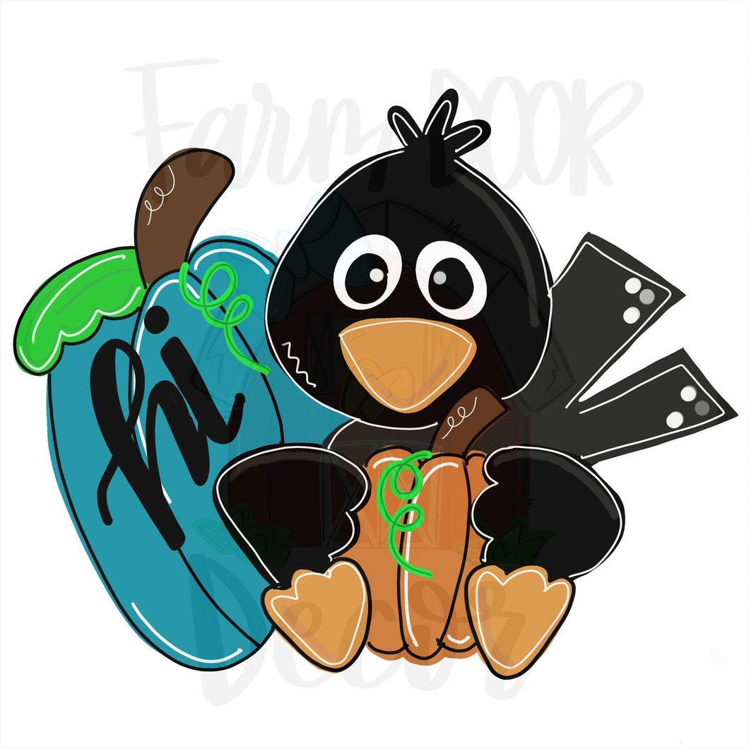 Template- pumpkin crow