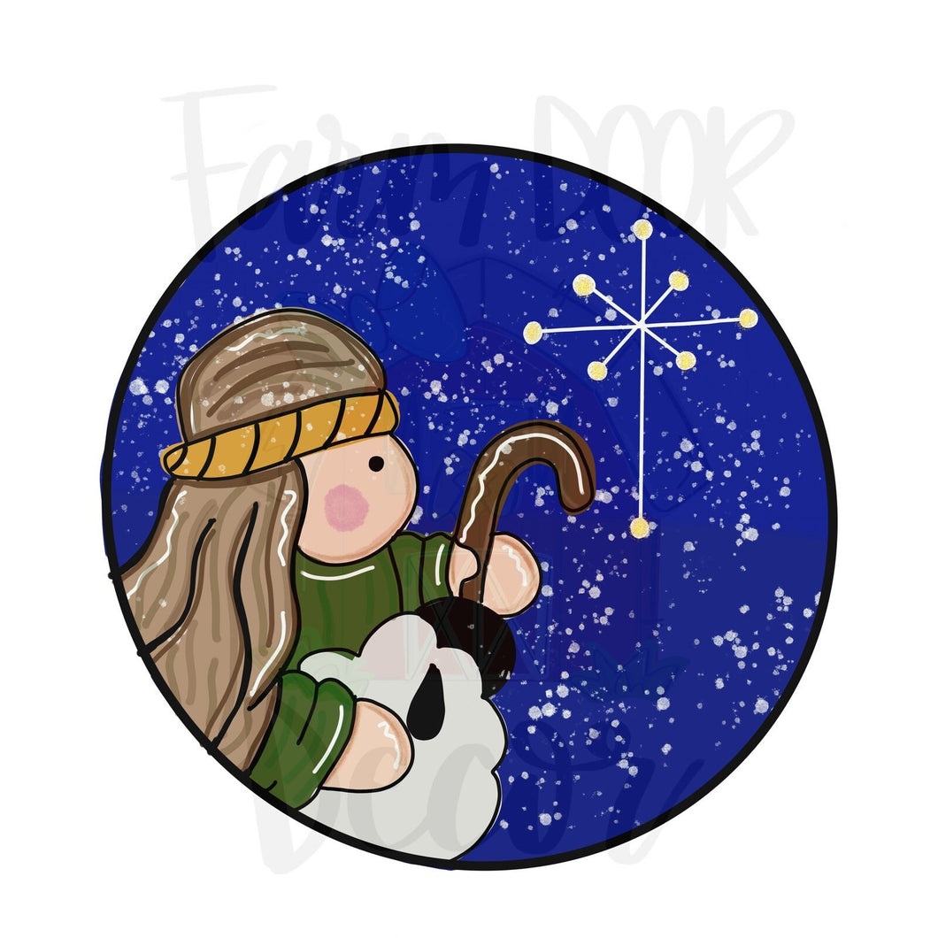 Template- Shephard and lamb, Christmas shepherd, Holiday template, digital download, digital template, door hanger template
