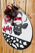 Load image into Gallery viewer, Cow door hanger, farm door hanger, cow lover, country door hanger, cow print, gift for mom, animal door hanger
