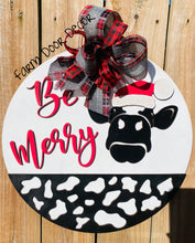 Load image into Gallery viewer, Cow door hanger, farm door hanger, cow lover, country door hanger, cow print, gift for mom, animal door hanger
