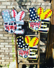 Load image into Gallery viewer, Sports door hanger, baseball sign, softball sign, baseball door hanger, softball door hanger
