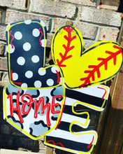 Load image into Gallery viewer, Sports door hanger, baseball sign, softball sign, baseball door hanger, softball door hanger
