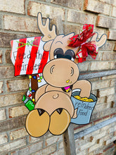 Load image into Gallery viewer, Reindeer door hanger| Deer Door hanger| Fall Door hanger| Hunting Door hanger
